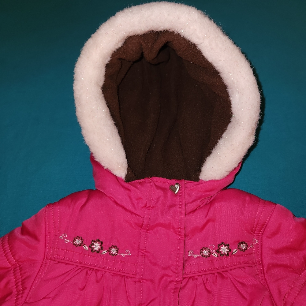 Bright Pink Hawk & Co. Outfitter puffer jacket hoodie in 18 month size - Picture 4 of 5